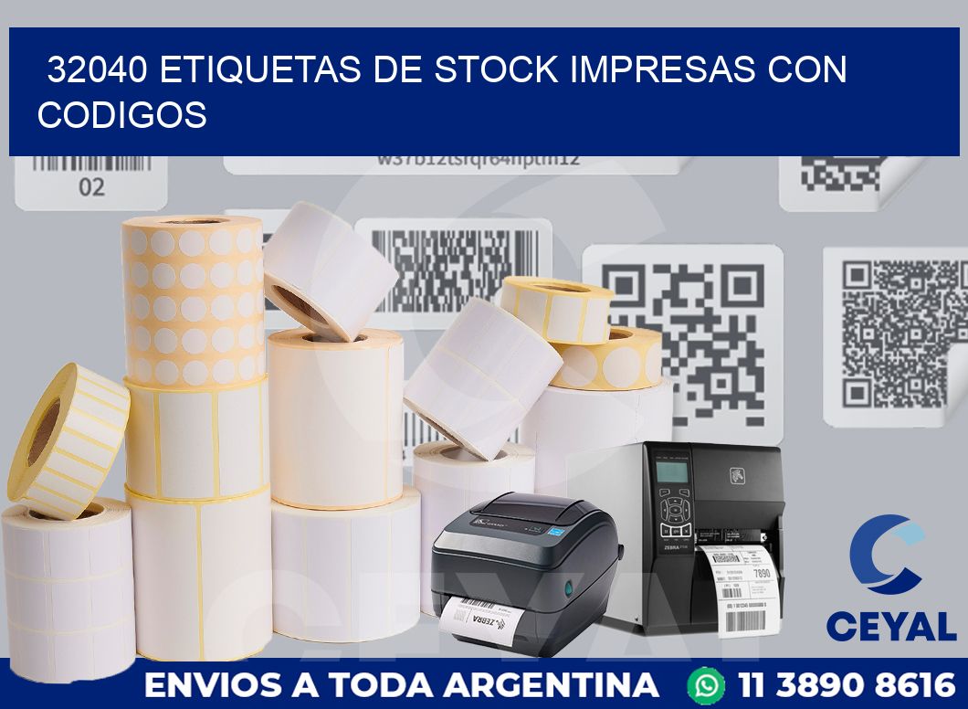 32040 ETIQUETAS DE STOCK IMPRESAS CON CODIGOS