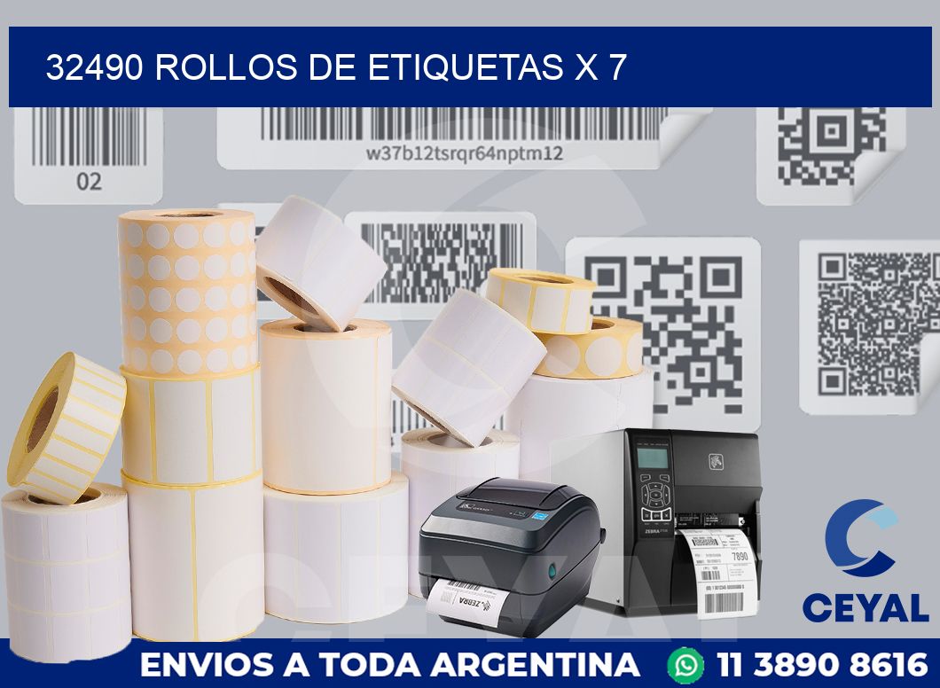 32490 rollos de etiquetas x 7