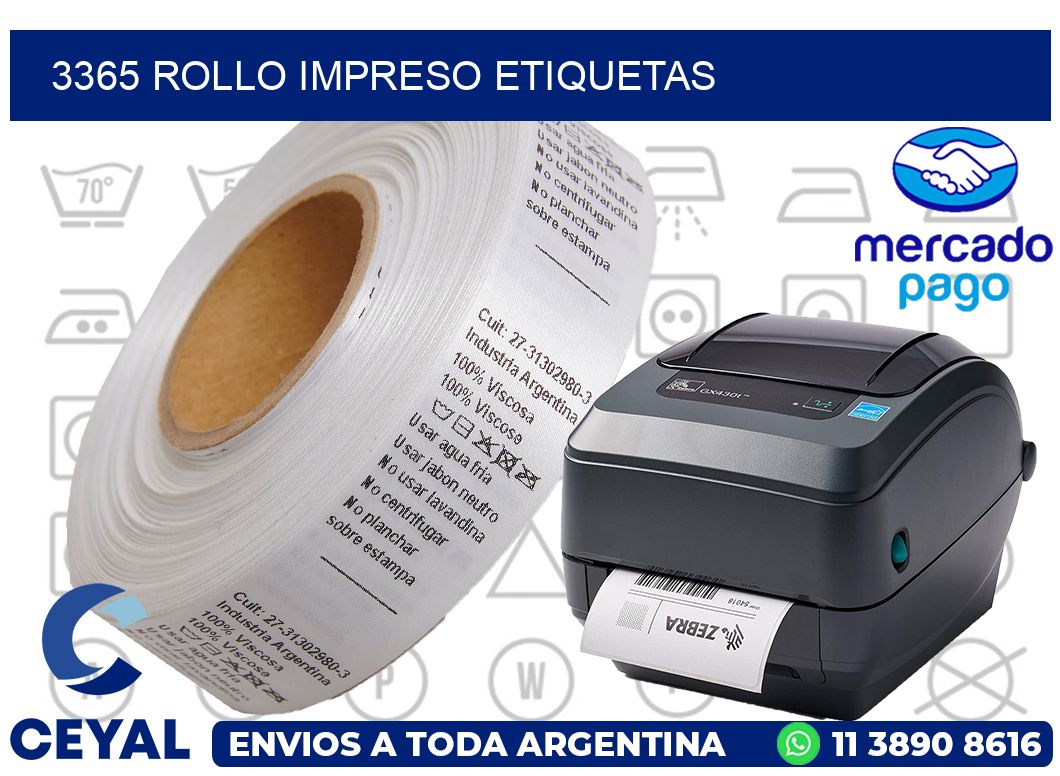 3365 ROLLO IMPRESO ETIQUETAS