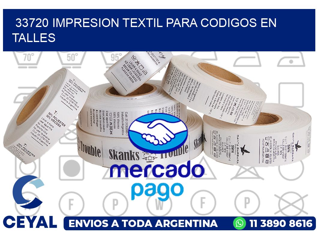 33720 IMPRESION TEXTIL PARA CODIGOS EN TALLES