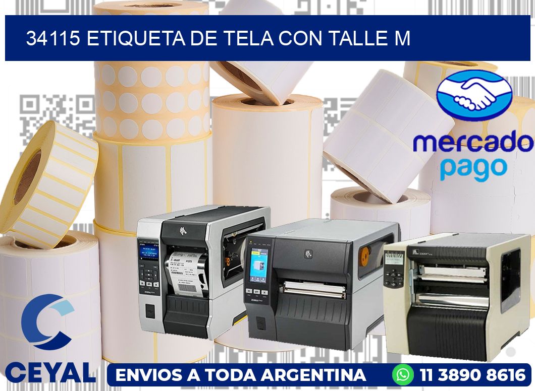 34115 ETIQUETA DE TELA CON TALLE M