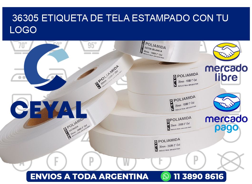 36305 ETIQUETA DE TELA ESTAMPADO CON TU LOGO