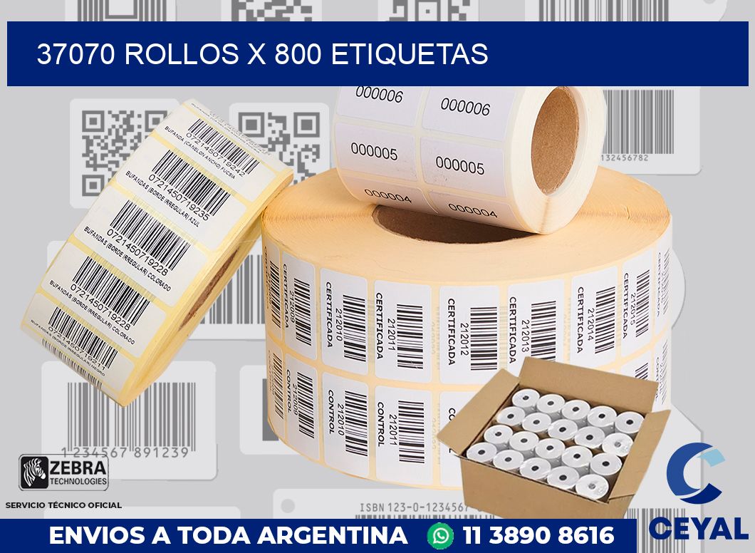 37070 Rollos x 800 etiquetas