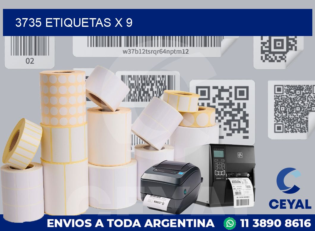 3735 Etiquetas x 9