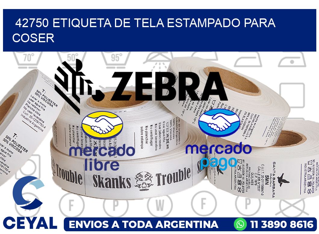 42750 ETIQUETA DE TELA ESTAMPADO PARA COSER