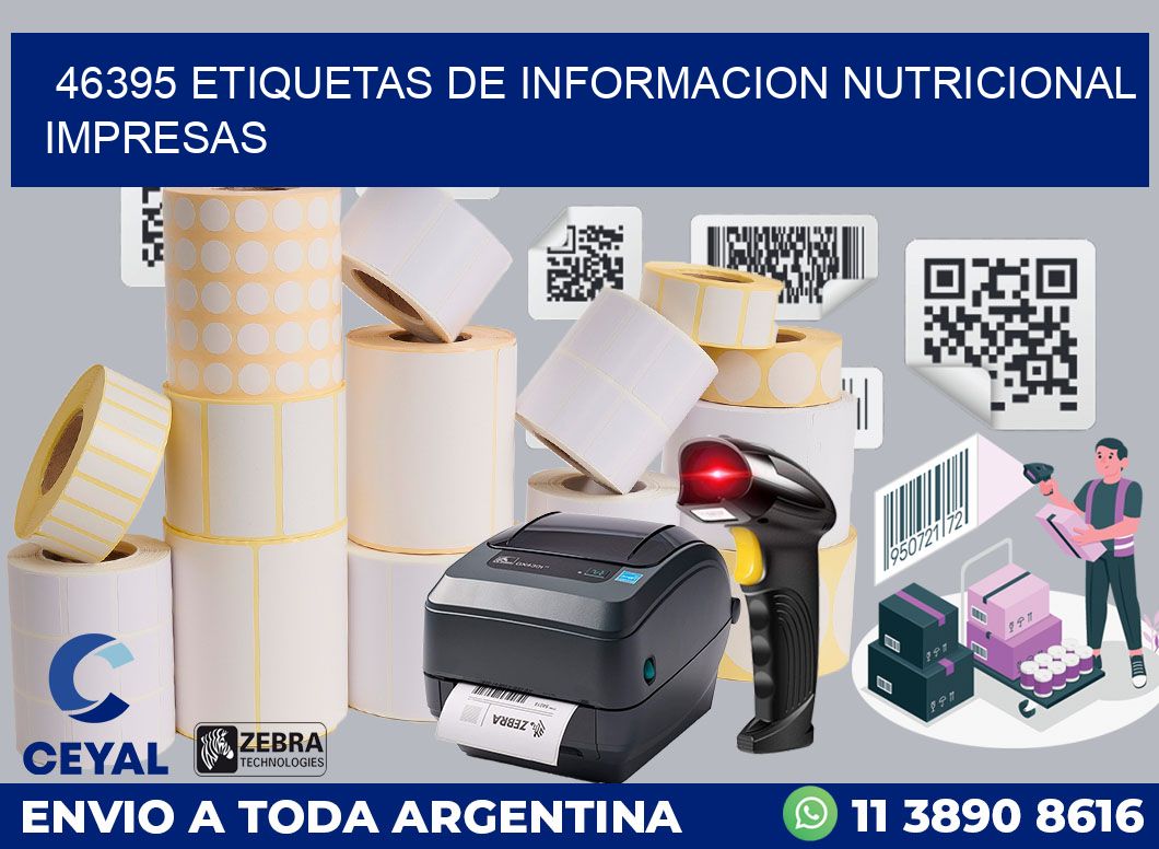 46395 ETIQUETAS DE INFORMACION NUTRICIONAL IMPRESAS