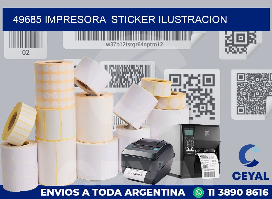 49685 impresora  sticker ilustracion