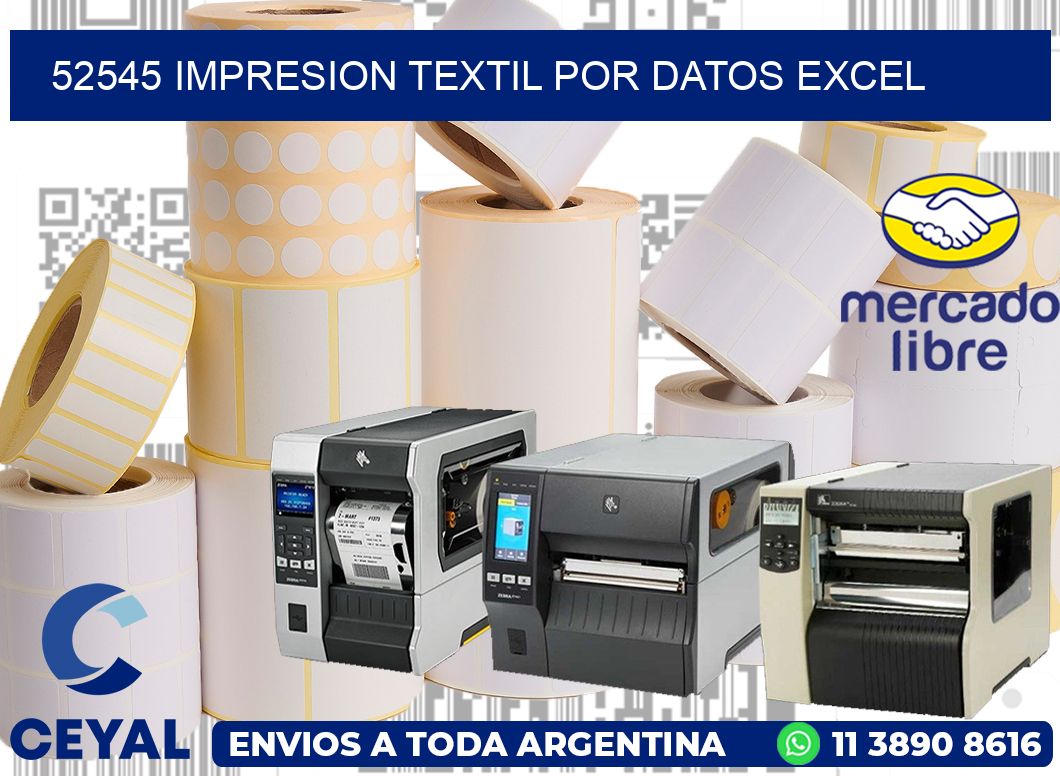 52545 IMPRESION TEXTIL POR DATOS EXCEL