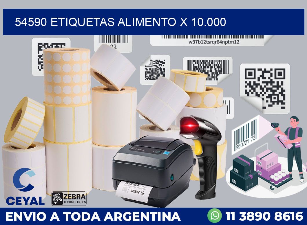 54590 etiquetas alimento x 10.000