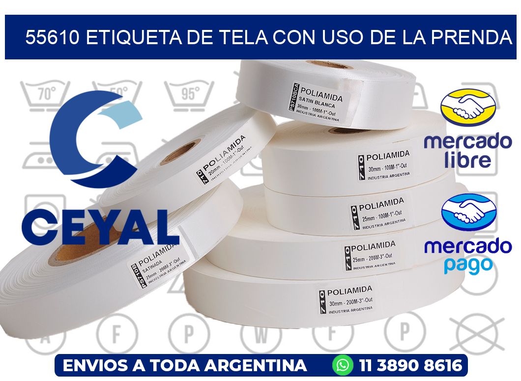 55610 ETIQUETA DE TELA CON USO DE LA PRENDA