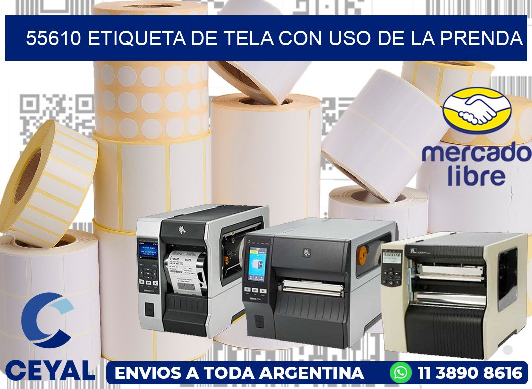55610 ETIQUETA DE TELA CON USO DE LA PRENDA
