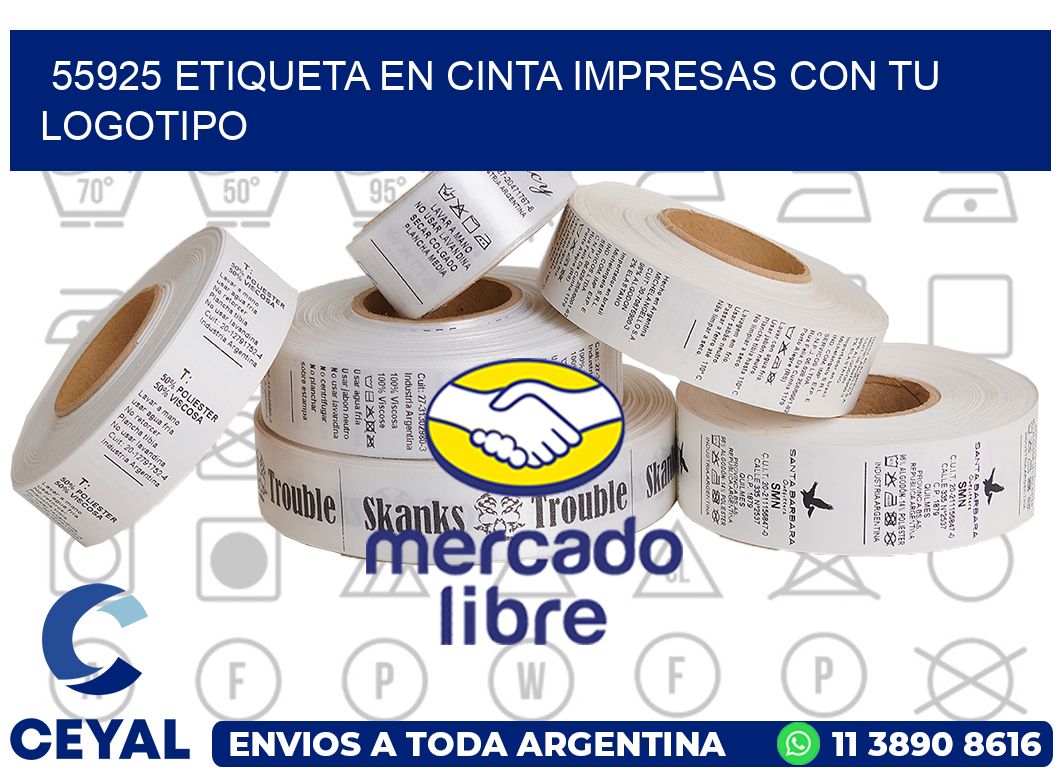 55925 ETIQUETA EN CINTA IMPRESAS CON TU LOGOTIPO