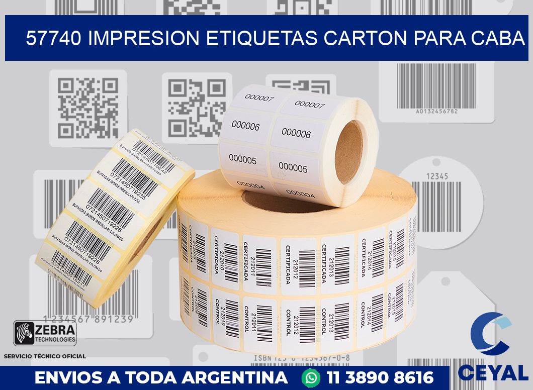 57740 IMPRESION ETIQUETAS CARTON PARA CABA