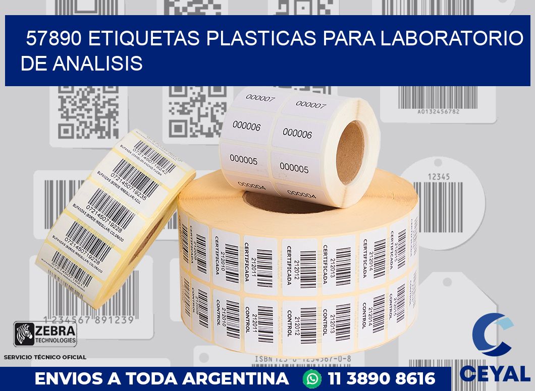 57890 ETIQUETAS PLASTICAS PARA LABORATORIO DE ANALISIS