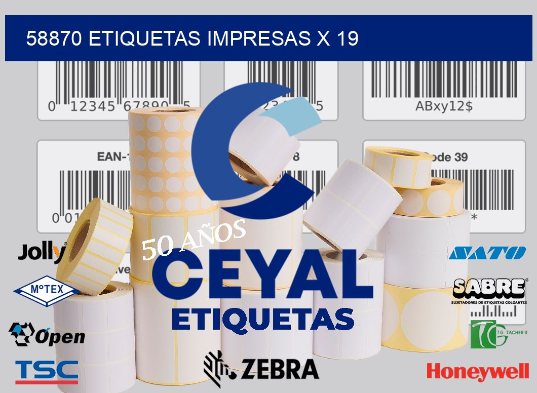 58870 Etiquetas impresas x 19