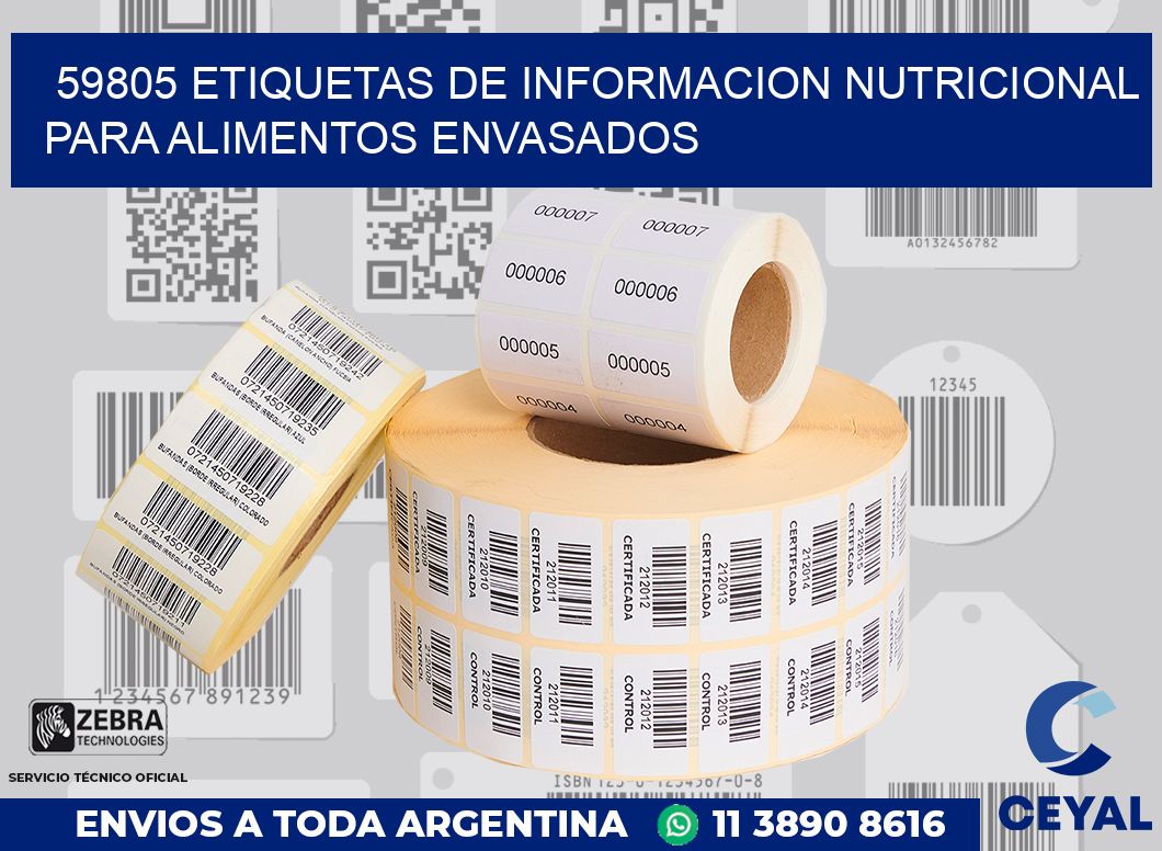 59805 ETIQUETAS DE INFORMACION NUTRICIONAL PARA ALIMENTOS ENVASADOS