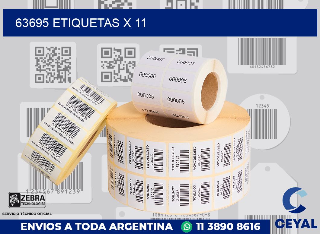 63695 Etiquetas x 11