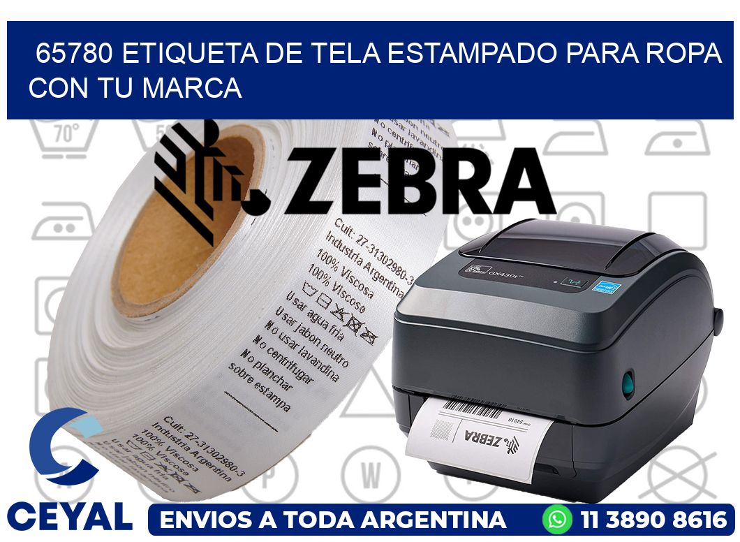 65780 ETIQUETA DE TELA ESTAMPADO PARA ROPA CON TU MARCA