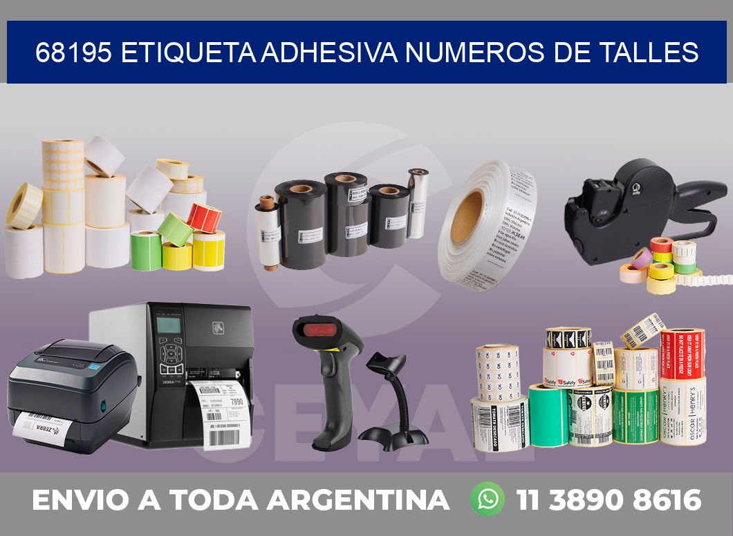 68195 ETIQUETA ADHESIVA NUMEROS DE TALLES
