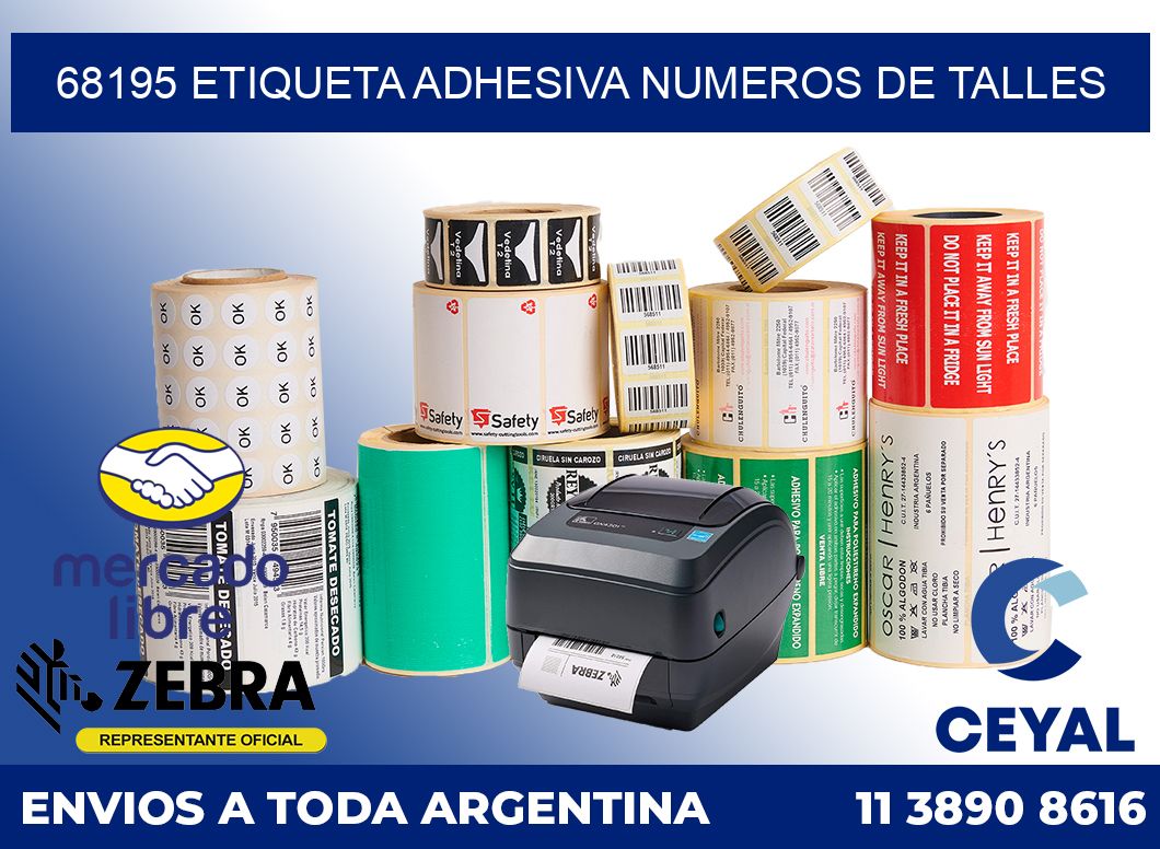 68195 ETIQUETA ADHESIVA NUMEROS DE TALLES