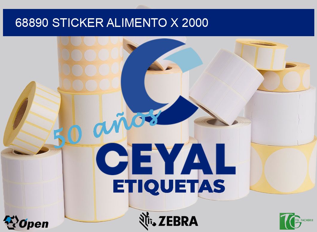 68890 sticker alimento x 2000