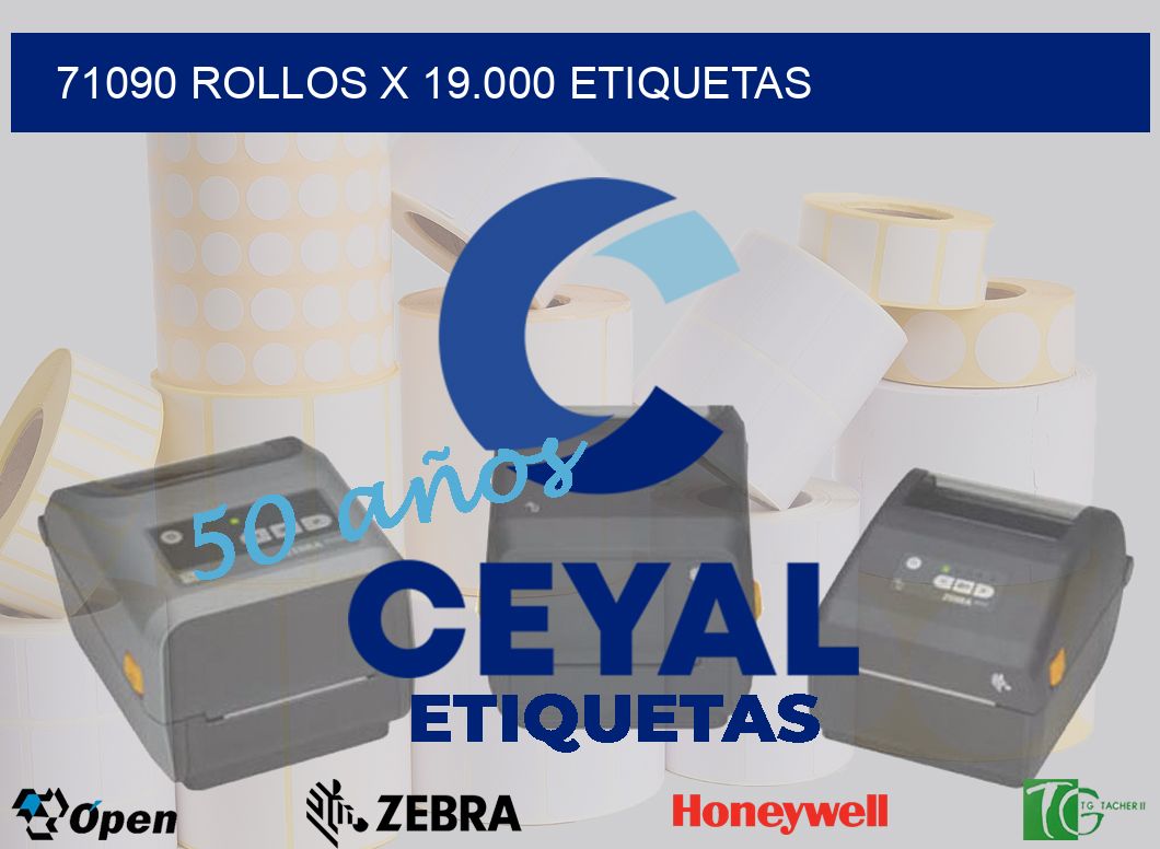 71090 Rollos x 19.000 etiquetas