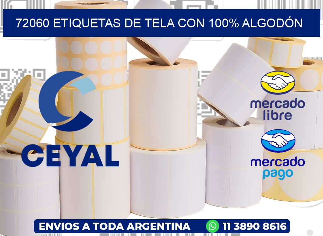 72060 ETIQUETAS DE TELA CON 100% ALGODÓN