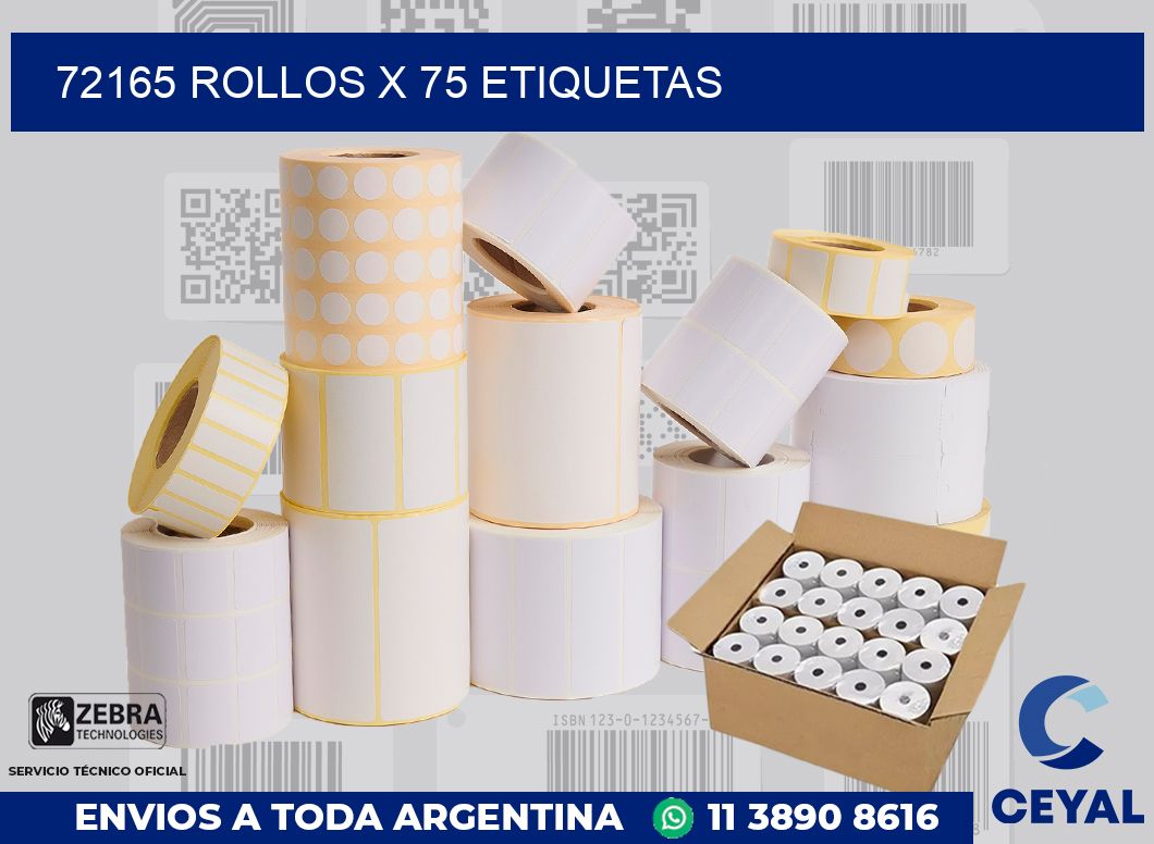 72165 Rollos x 75 etiquetas