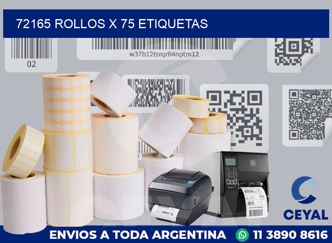 72165 Rollos x 75 etiquetas