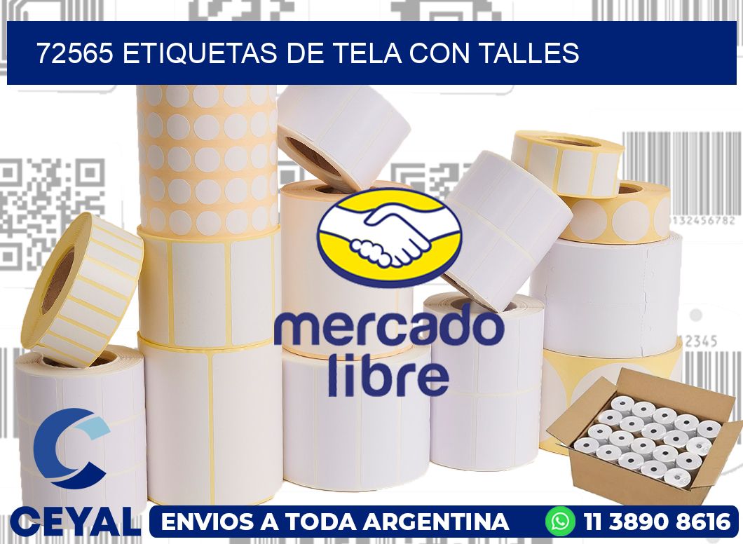 72565 ETIQUETAS DE TELA CON TALLES