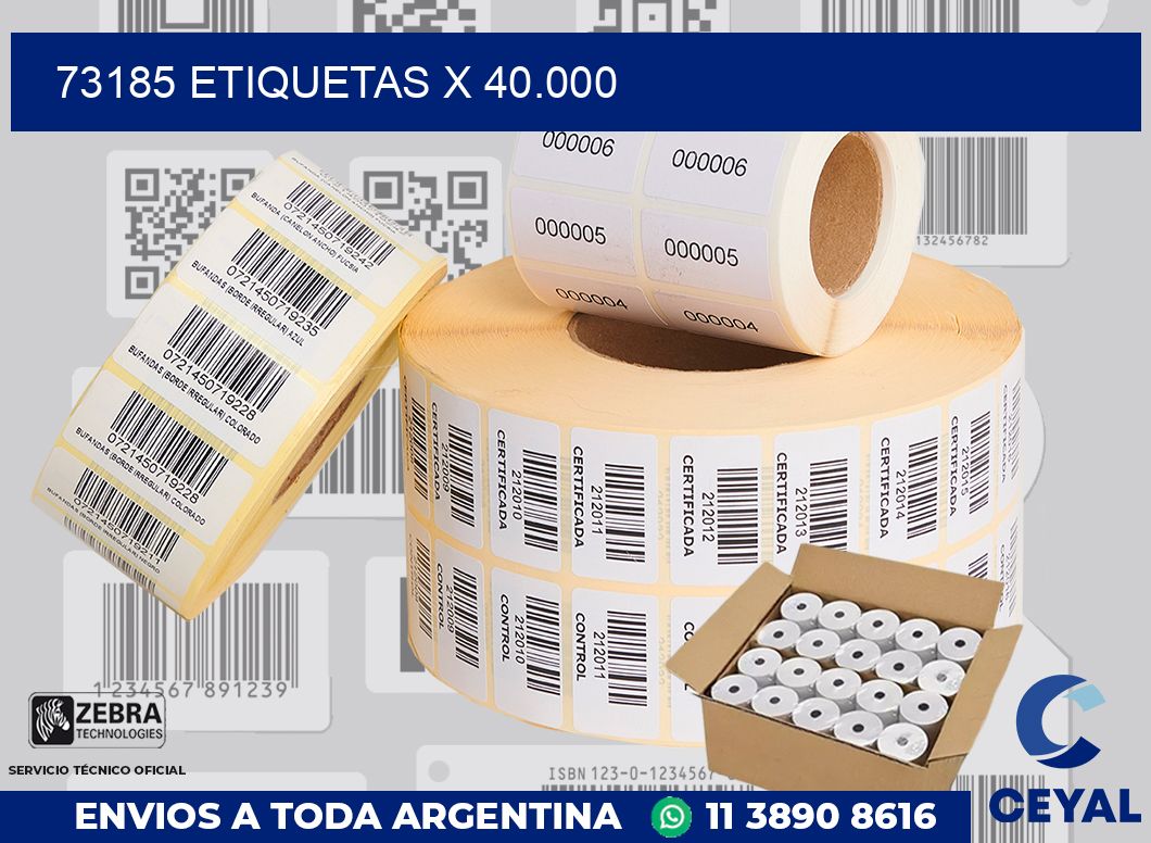 73185 Etiquetas x 40.000