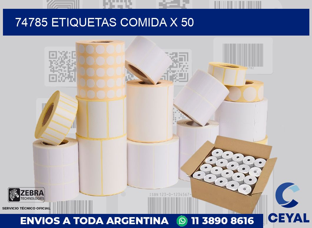74785 etiquetas comida x 50