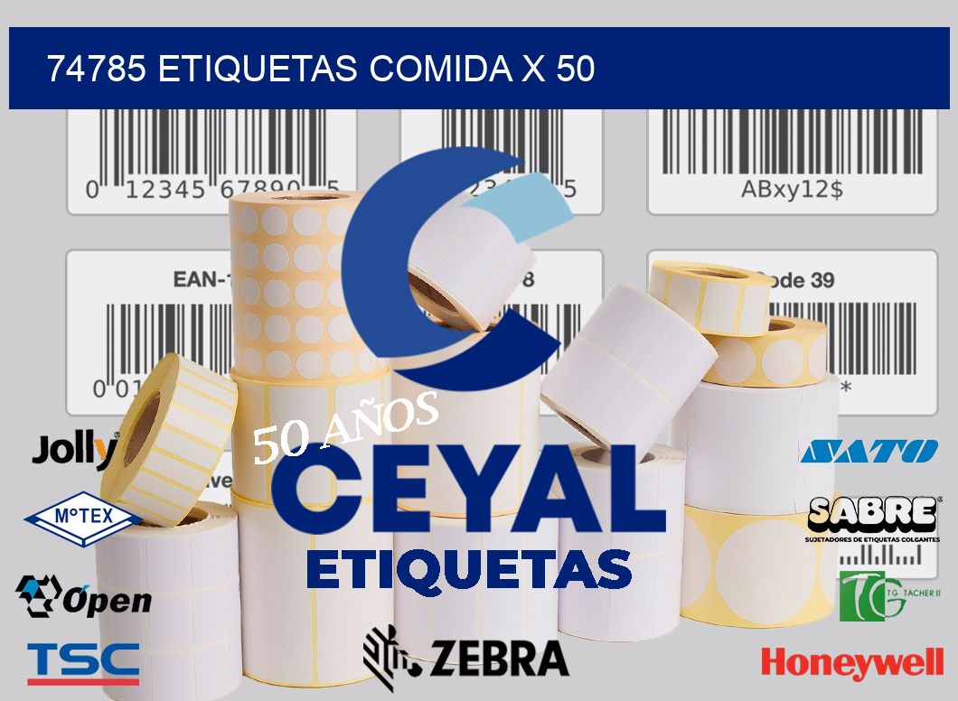 74785 etiquetas comida x 50