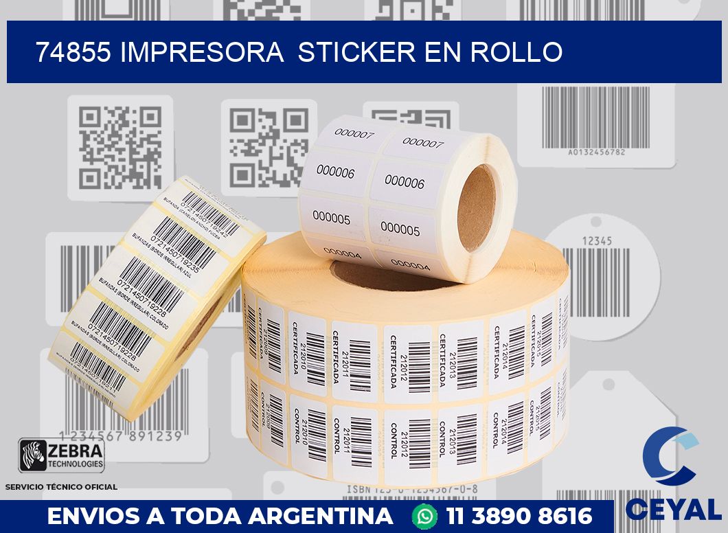 74855 impresora  sticker en rollo