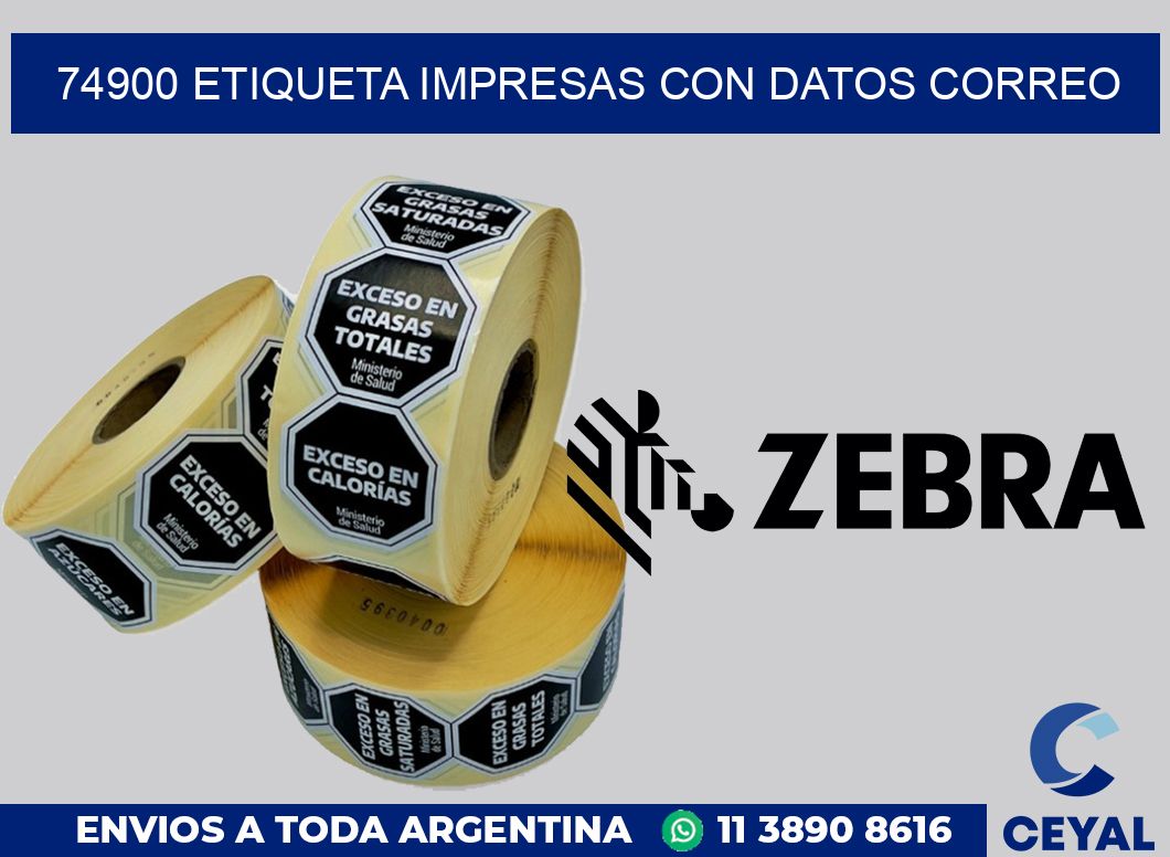 74900 ETIQUETA IMPRESAS CON DATOS CORREO