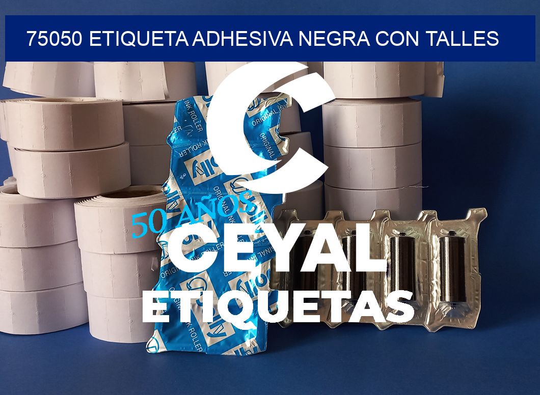 75050 ETIQUETA ADHESIVA NEGRA CON TALLES