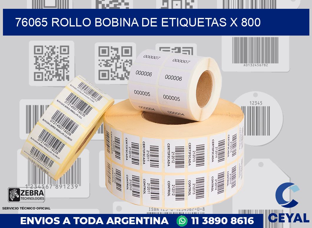 76065 Rollo bobina de etiquetas x 800
