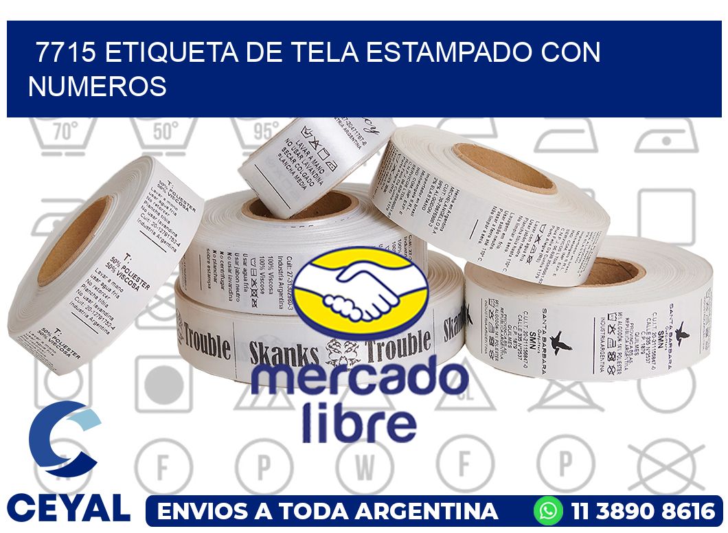 7715 ETIQUETA DE TELA ESTAMPADO CON NUMEROS