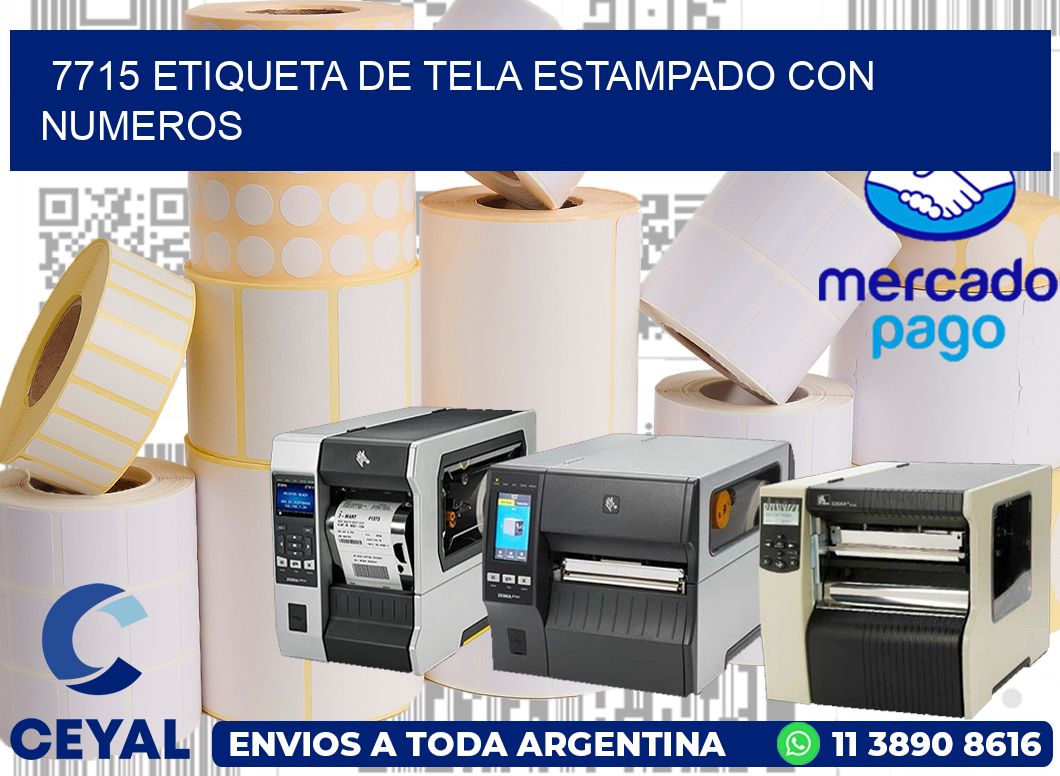 7715 ETIQUETA DE TELA ESTAMPADO CON NUMEROS