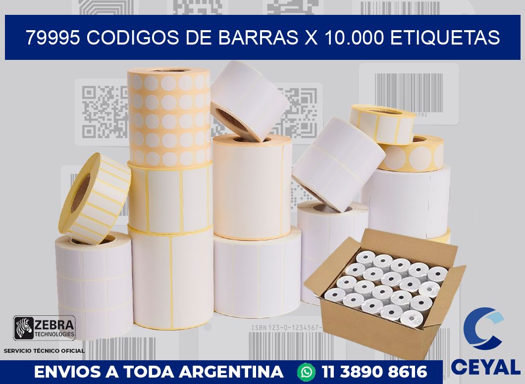 79995 codigos de barras x 10.000 etiquetas