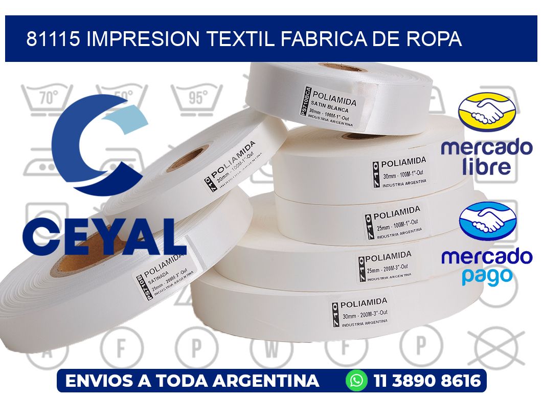 81115 IMPRESION TEXTIL FABRICA DE ROPA