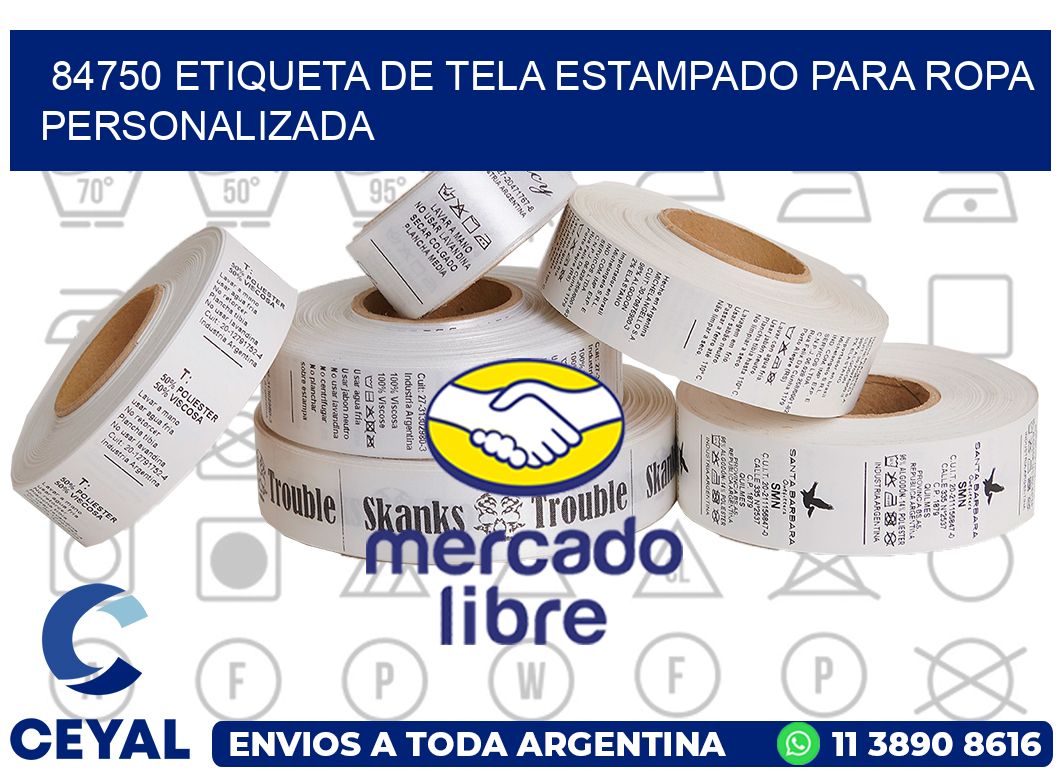 84750 ETIQUETA DE TELA ESTAMPADO PARA ROPA PERSONALIZADA