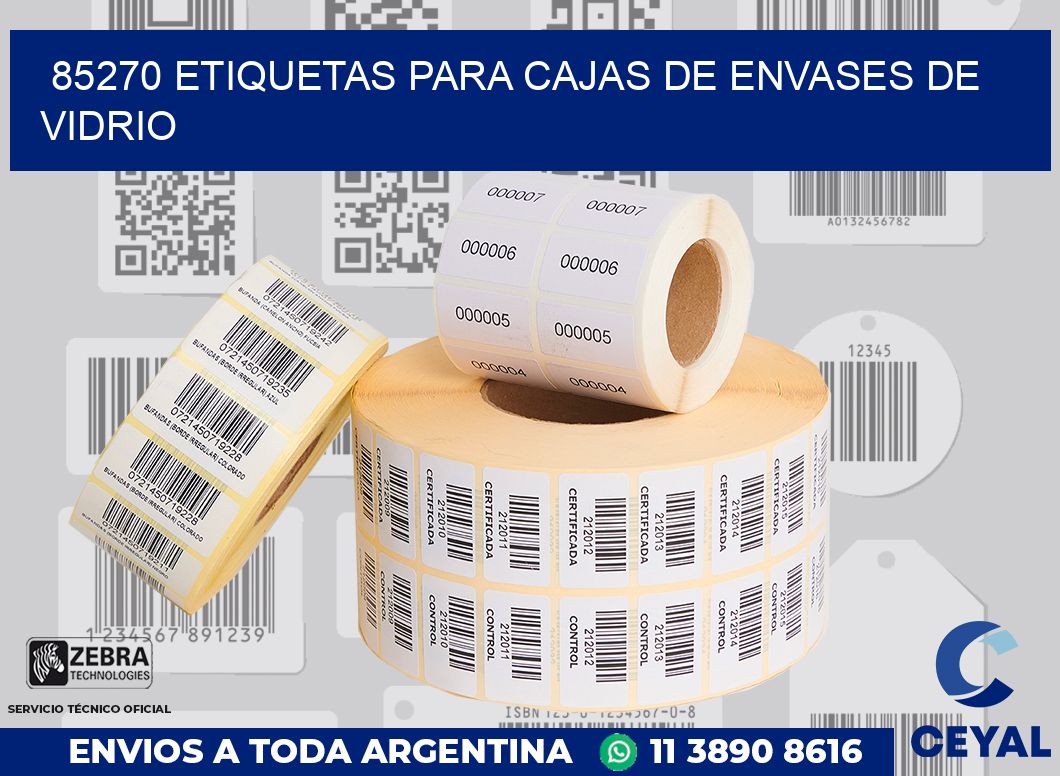 85270 ETIQUETAS PARA CAJAS DE ENVASES DE VIDRIO