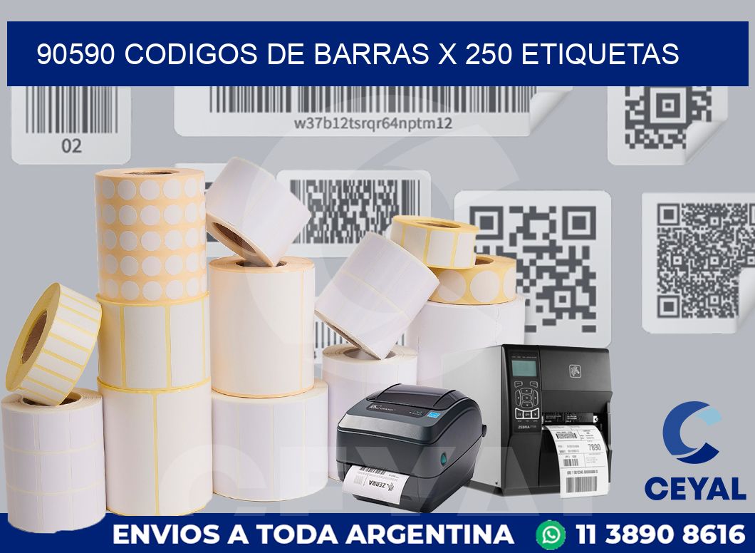 90590 codigos de barras x 250 etiquetas