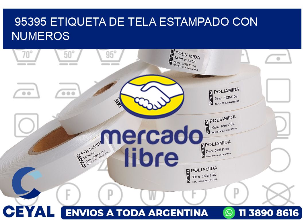 95395 ETIQUETA DE TELA ESTAMPADO CON NUMEROS
