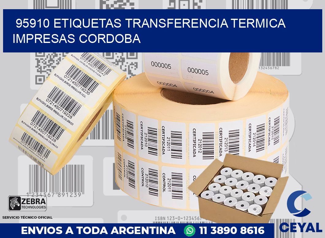 95910 ETIQUETAS TRANSFERENCIA TERMICA IMPRESAS CORDOBA