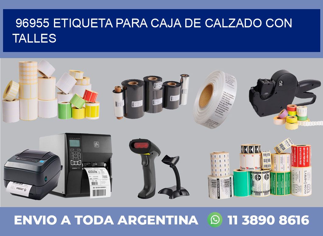 96955 ETIQUETA PARA CAJA DE CALZADO CON TALLES