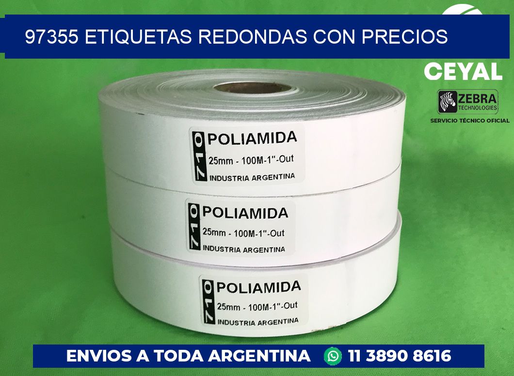 97355 ETIQUETAS REDONDAS CON PRECIOS