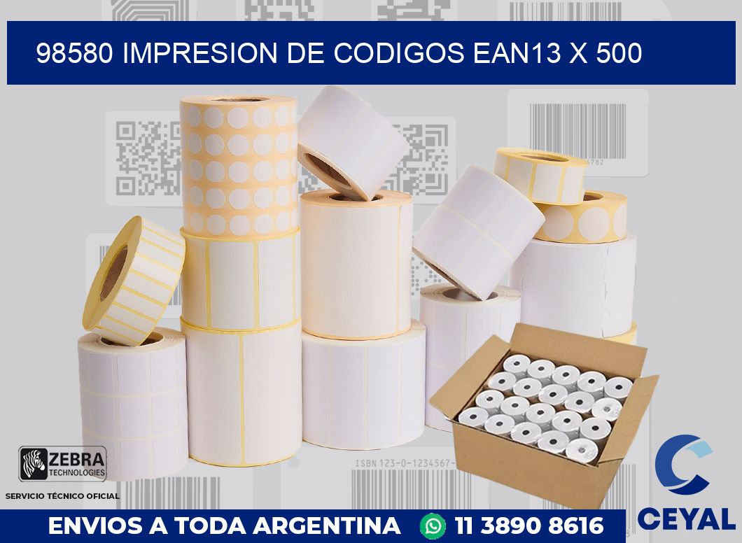 98580 impresion de codigos EAN13 x 500