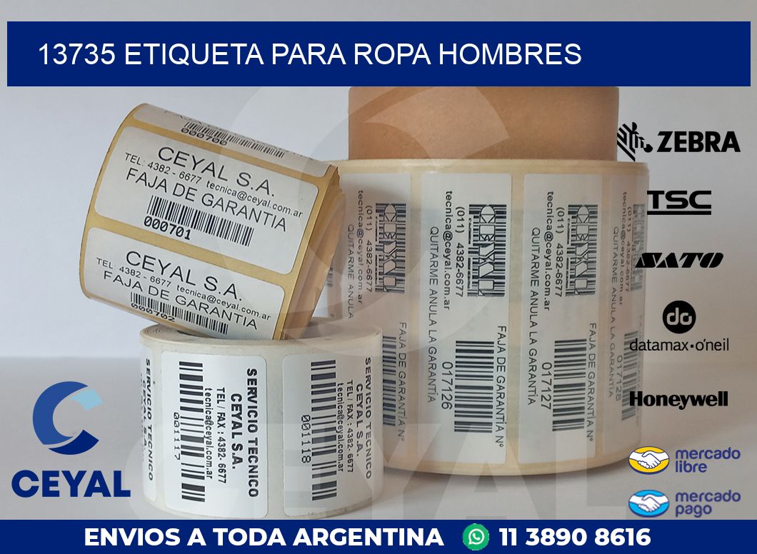 13735 ETIQUETA PARA ROPA HOMBRES